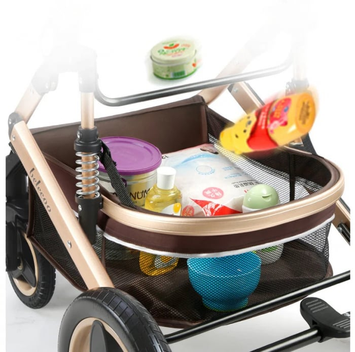 Carucior 2 in 1 pentru copii, pliabil, cu suspensii, transformabil landou-sport, 0-36 luni, cos pentru accesorii