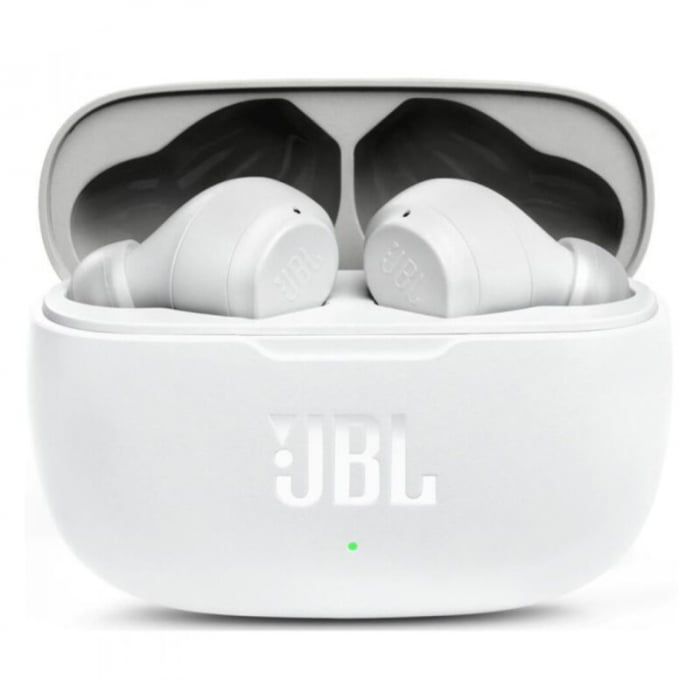 Casti audio in-ear JBL Wave 200TWS, True Wireless, Bluetooth, Deep Bass, IPX2, Touch Control, Alb