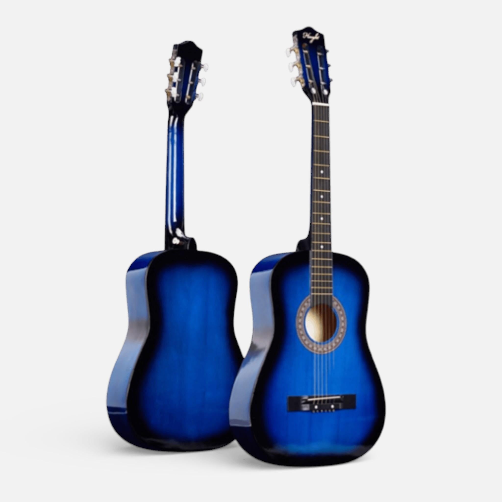 Chitara Clasica Albastru 4/4 38" ( 95 X 35 CM ), pentru Incepatori si Adulti, Recomandata peste 8-10 ani, 6 Corzi Metalice, 20 De Taste