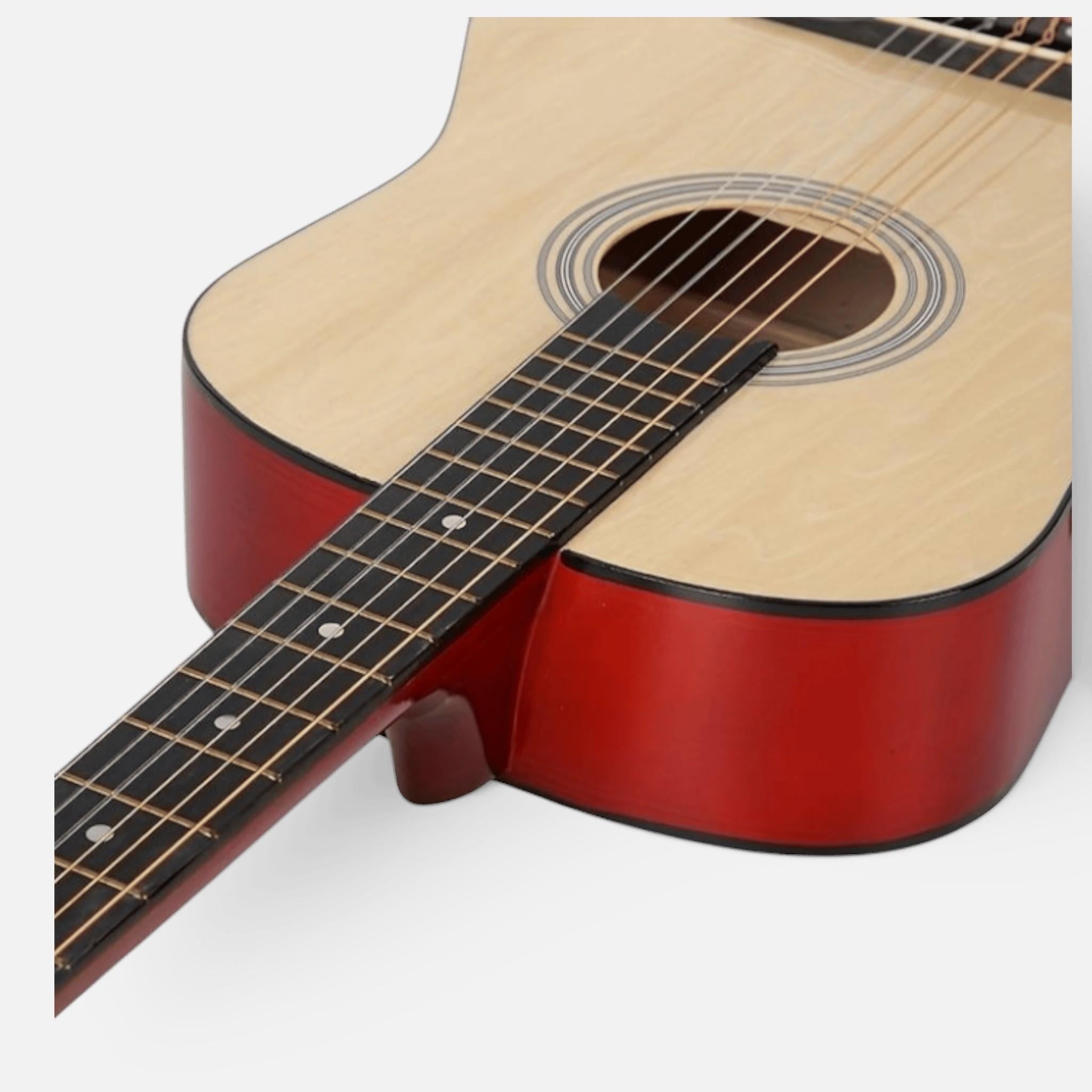 Chitara Clasica Crem/Natur 4/4 38" ( 95 X 35 CM ), pentru Incepatori si Adulti, Recomandata peste 8-10 ani, 6 Corzi Metalice, 20 De Taste