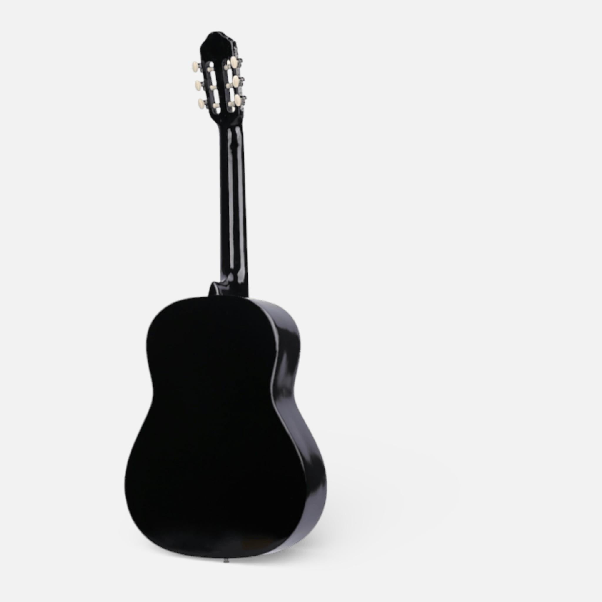 Chitara Clasica Negru 4/4 38" ( 95 X 35 CM ), pentru Incepatori si Adulti, Recomandata peste 8-10 ani, 6 Corzi Metalice, 20 De Taste