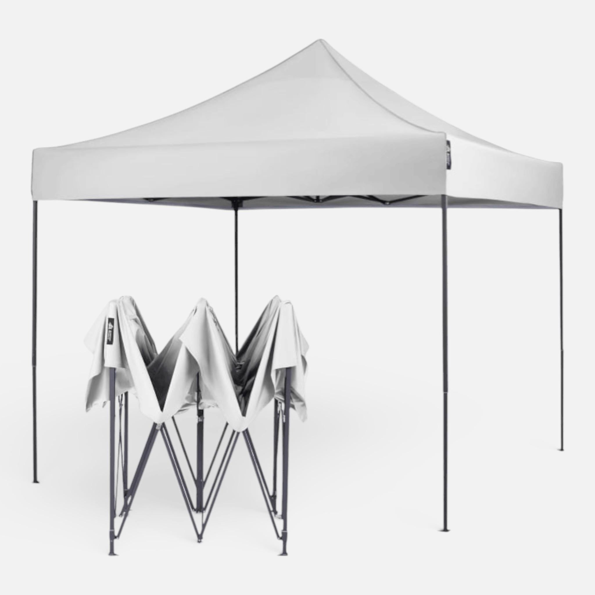 Cort Pavilion 3x3m Alb Pliabil Cadru Metal pentru Curte, Gradina, Evenimente