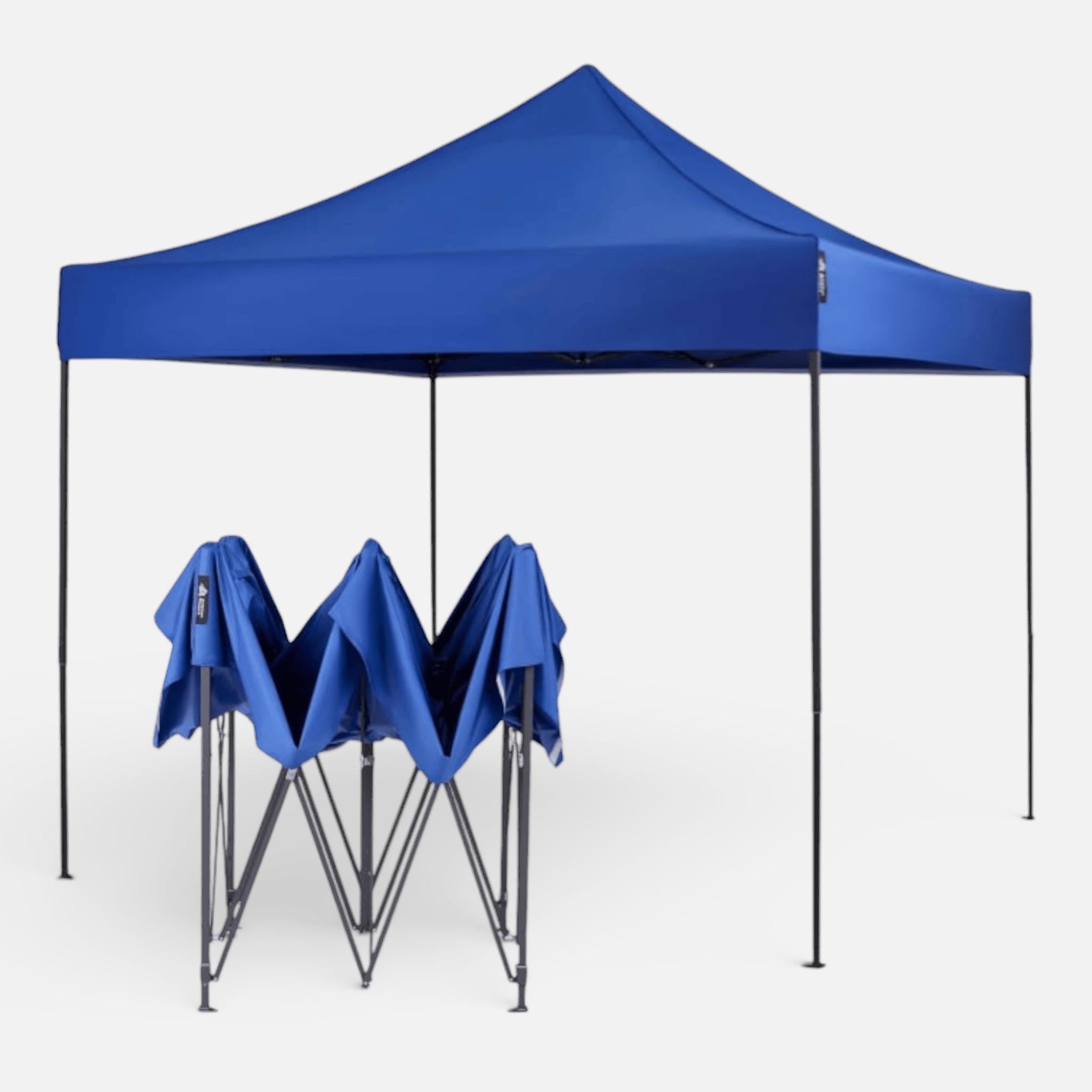 Cort Pavilion 3x3m Albastru Pliabil Cadru Metal pentru Curte, Gradina, Evenimente