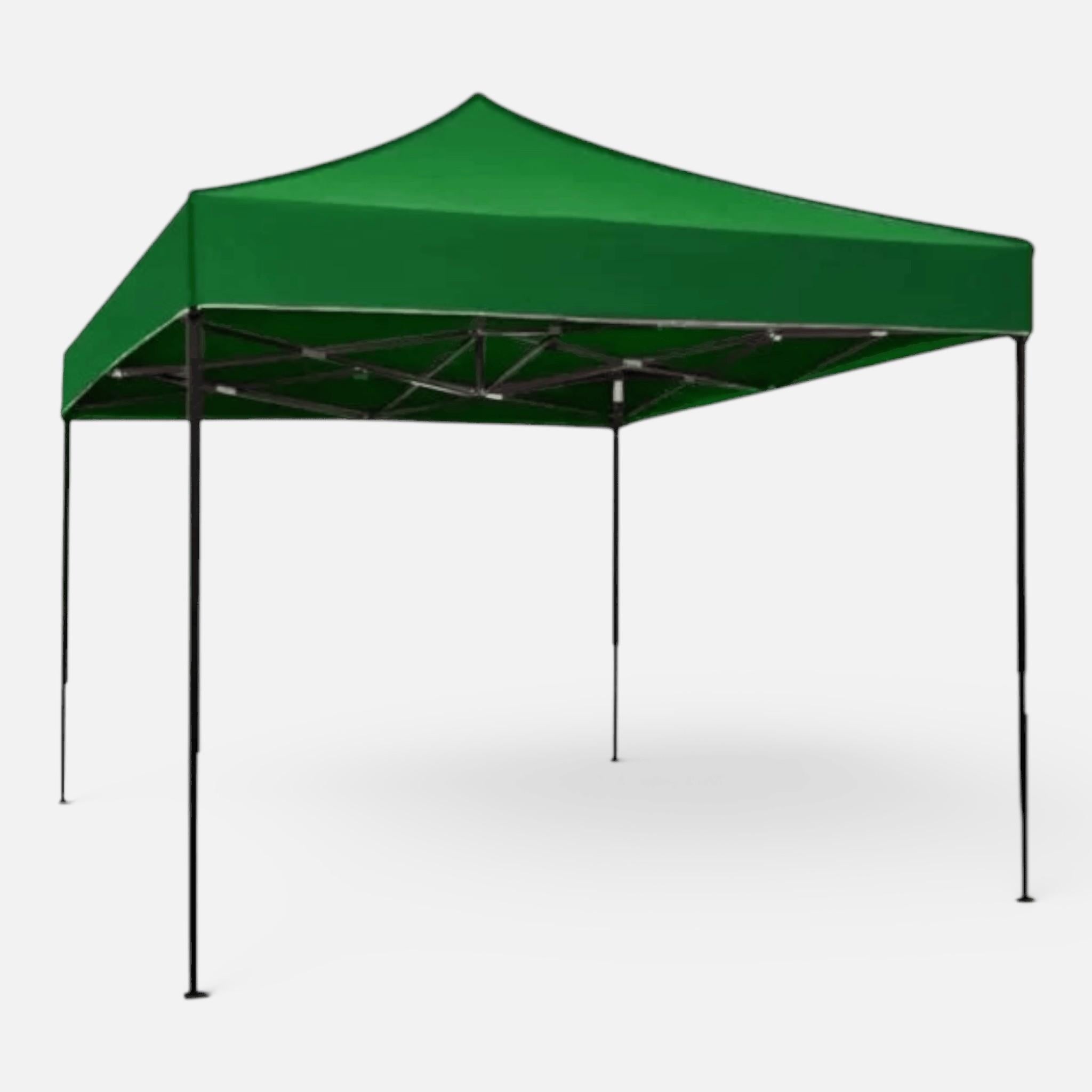 Cort Pavilion 3x3m Verde Pliabil Cadru Metal pentru Curte, Gradina, Evenimente