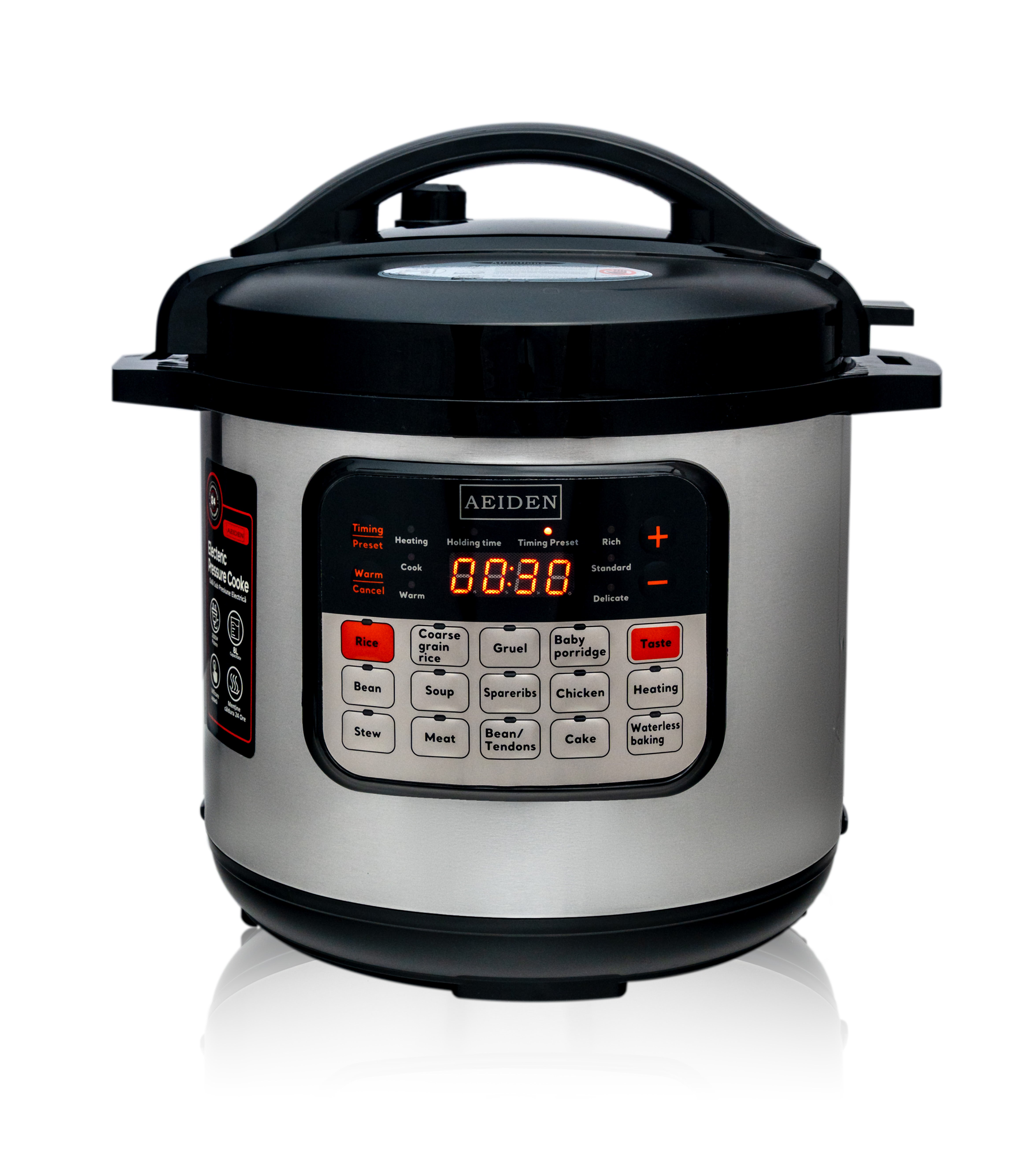 Oală Electrică Sub Presiune AEIDEN® AE-2207 – 8L, 2500W, Multifuncțională & Multiprogramabilă, Oțel Inoxidabil