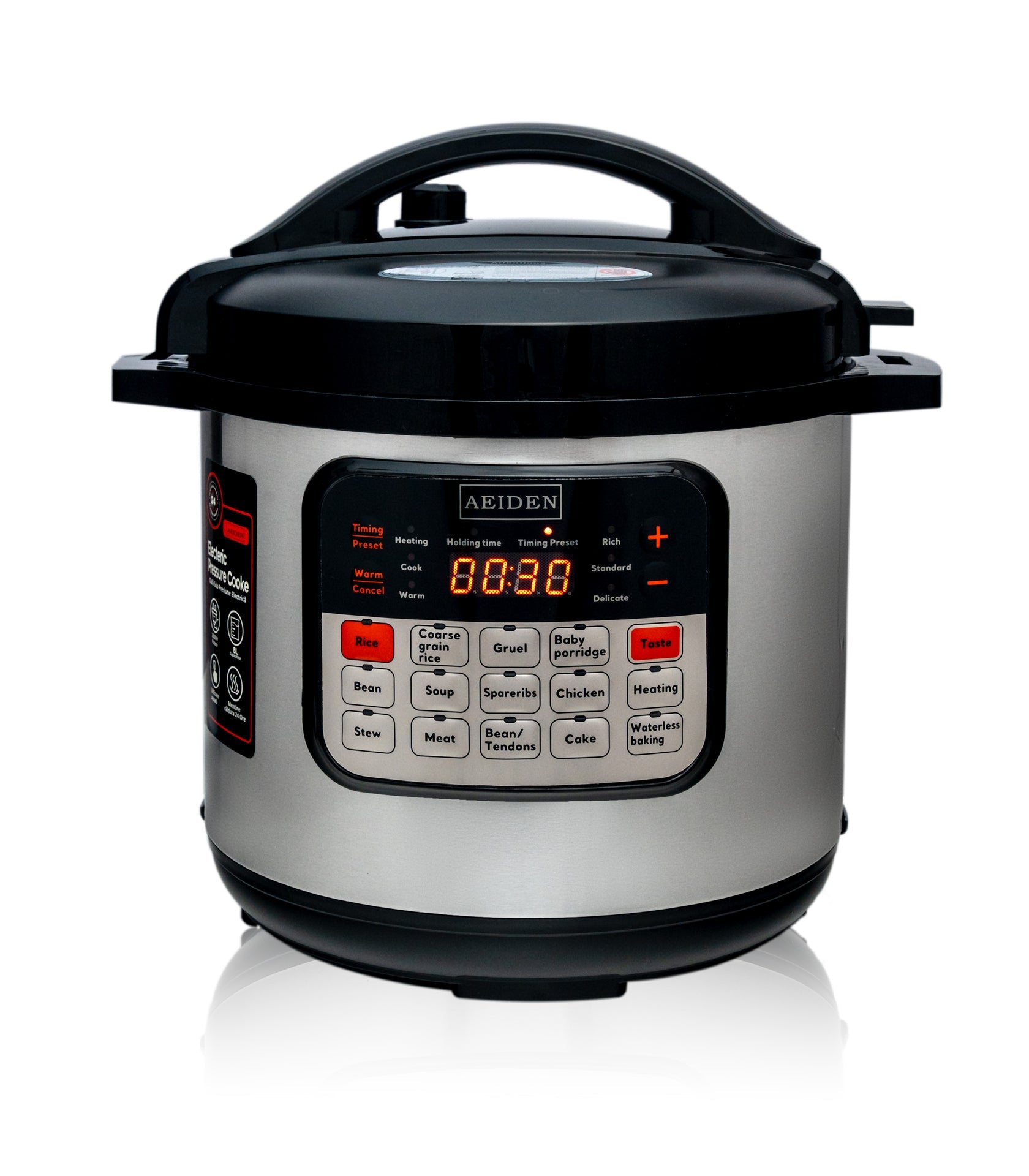 Oală Electrică Sub Presiune AEIDEN® AE-2207 – 8L, 2500W, Multifuncțională & Multiprogramabilă, Oțel Inoxidabil