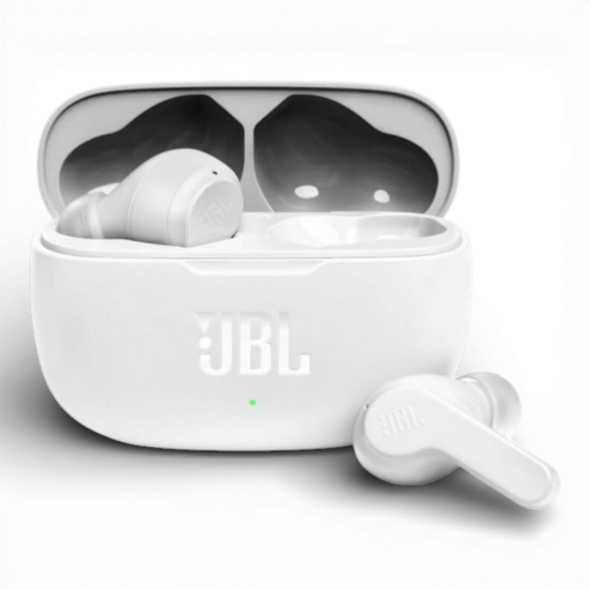 Casti audio in-ear JBL Wave 200TWS, True Wireless, Bluetooth, Deep Bass, IPX2, Touch Control, Alb