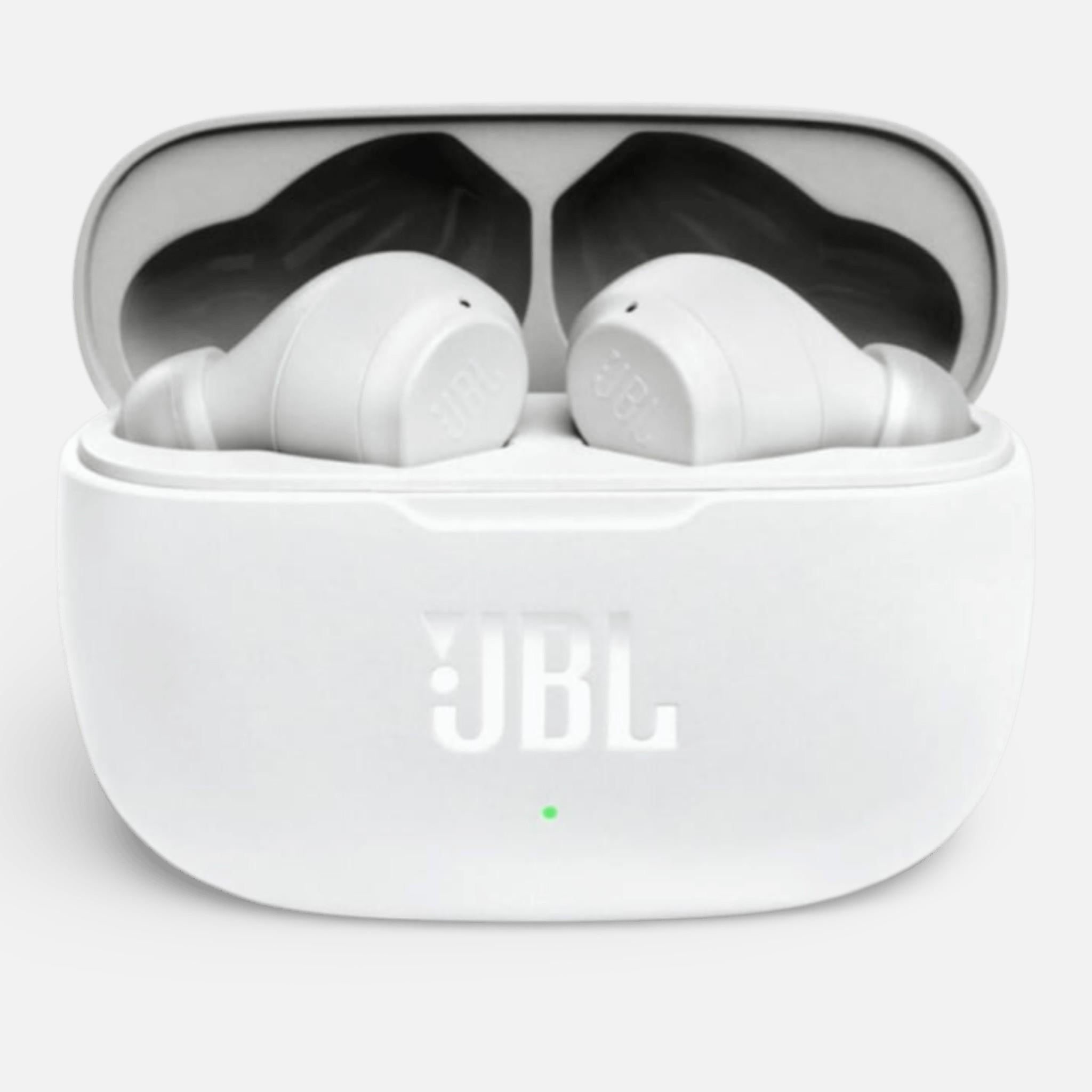 Casti audio in-ear JBL Wave 200TWS, True Wireless, Bluetooth, Deep Bass, IPX2, Touch Control, Alb