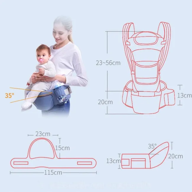 Marsupiu ergonomic, multifunctional pentru bebelusi, 15in1, greutate maxima 25 kg, Albastru