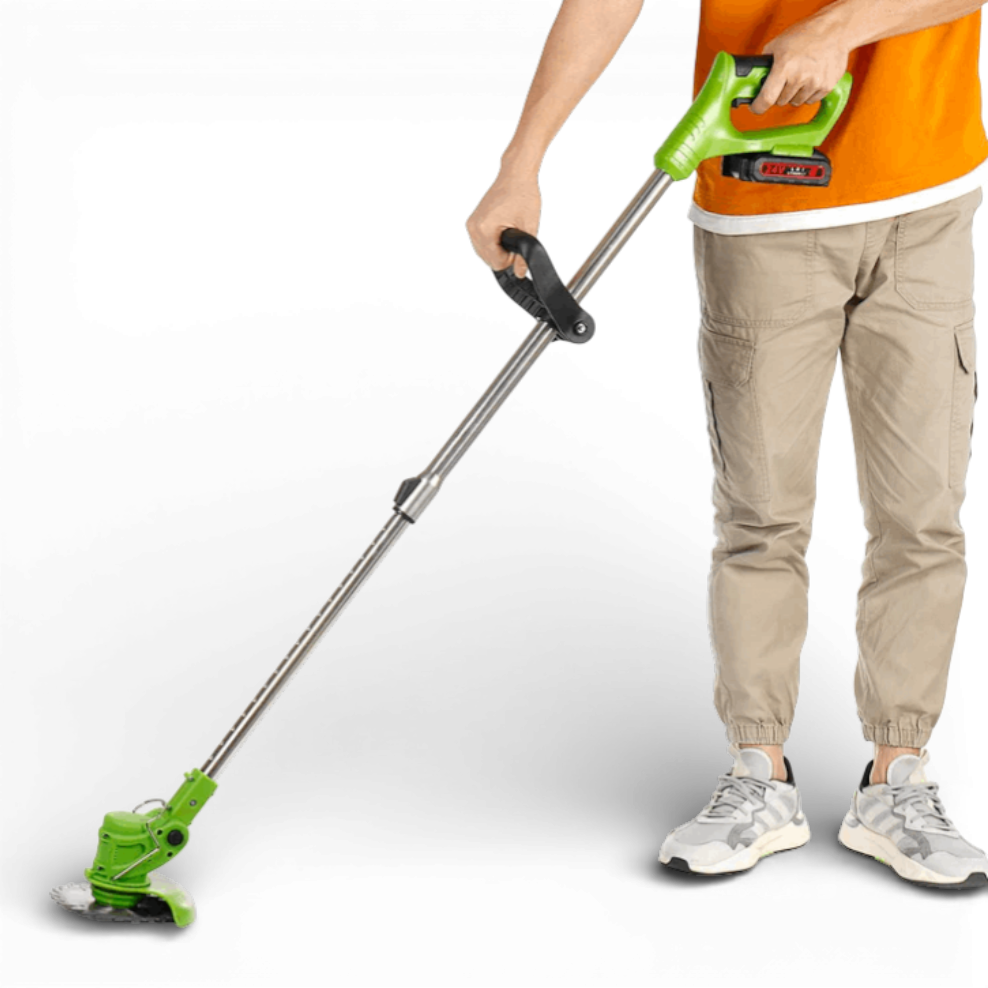 Motocoasa electrica pentru Gradinarit 48V 500W, 2 acumulatori, baterie 4000mAh, 18.000 RPM, brat ajustabil, accesorii incluse, autonomie mare