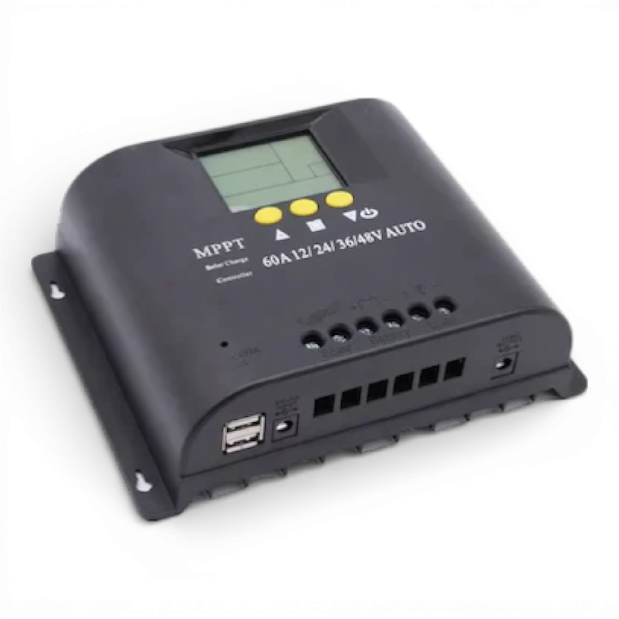 Controler solar MPPT 12V/24V/36V/48V, 60A, multifunctional, display LCD, 7 moduri de functionare, 6 protectii functionale, Negru