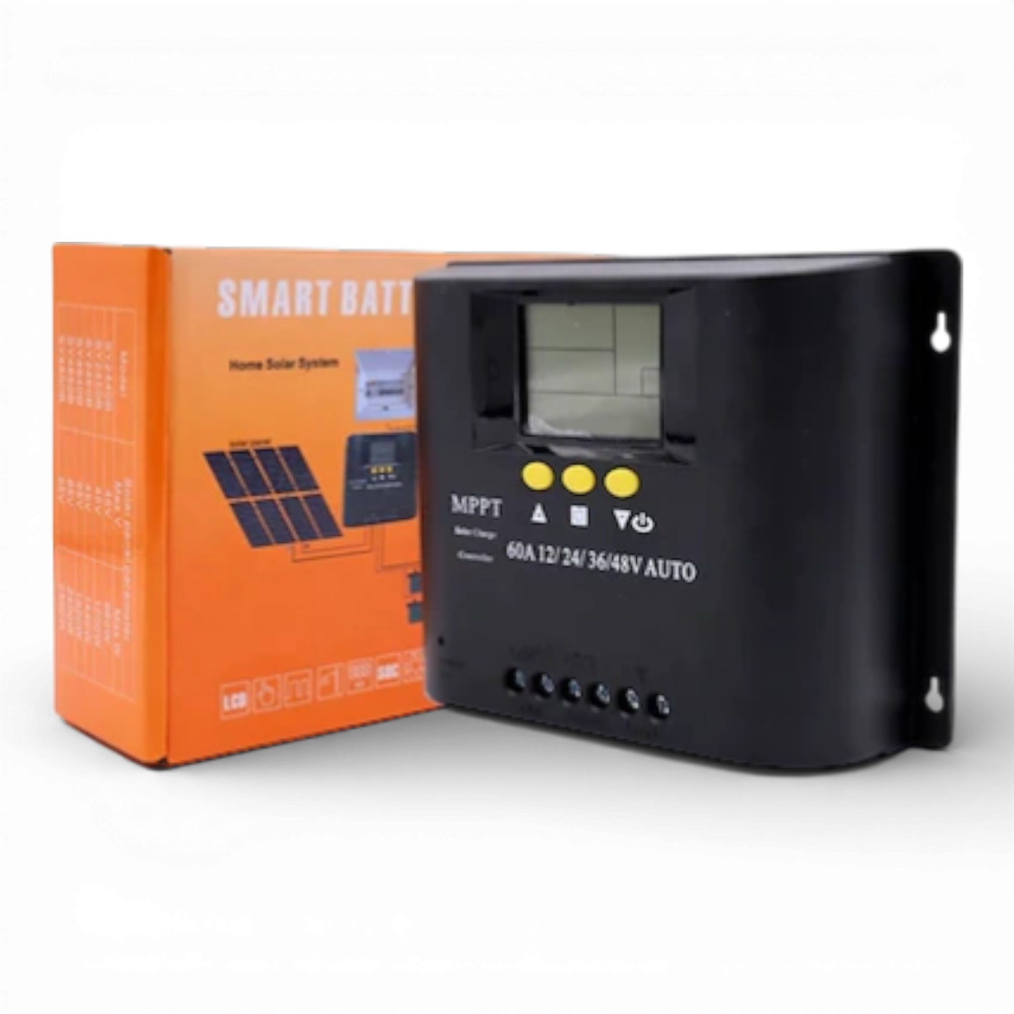 Controler solar MPPT 12V/24V/36V/48V, 60A, multifunctional, display LCD, 7 moduri de functionare, 6 protectii functionale, Negru