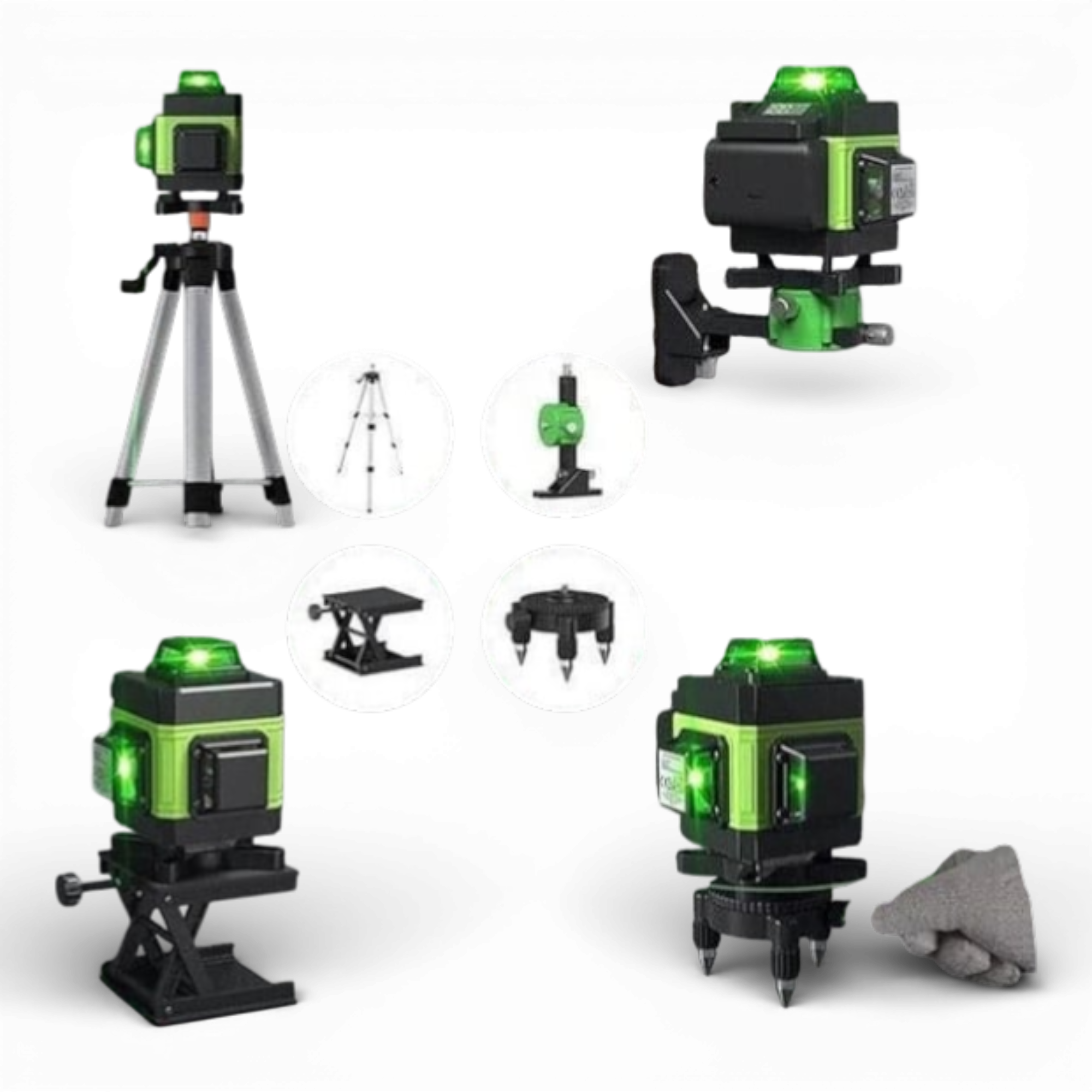 Nivela laser 4D AEIDEN ®, 16 linii, auto-nivelare, alimentare USB, 2 baterii, inaltime ajustabila 1.2M