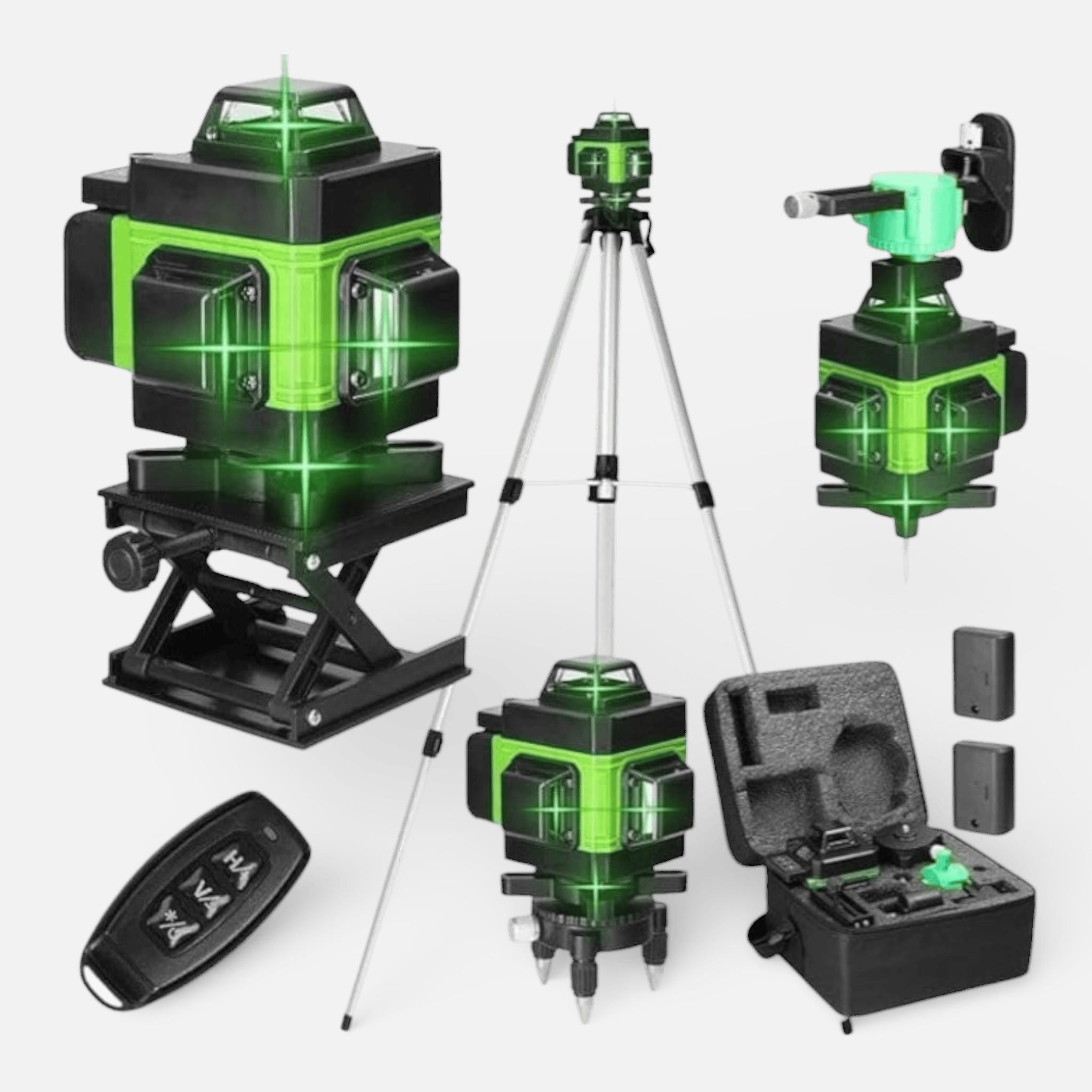 Nivela laser 4D AEIDEN ®, 16 linii, auto-nivelare, alimentare USB, 2 baterii, inaltime ajustabila 1.2M