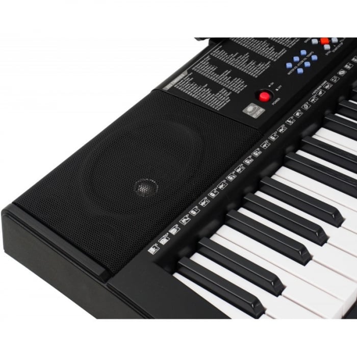 Orga electronica 61 clape, 255 ritmuri, 255 timbre, 50 melodii demonstrative, 5 octave, clape luminate led, functii invatare 3 lectii, functii inregistrare si redare, usb, mp3, afisaj lcd, suport part