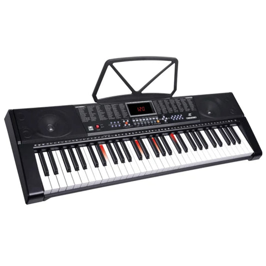 Orga electronica 61 clape, 255 ritmuri, 255 timbre, 50 melodii demonstrative, 5 octave, clape luminate led, functii invatare 3 lectii, functii inregistrare si redare, usb, mp3, afisaj lcd, suport part