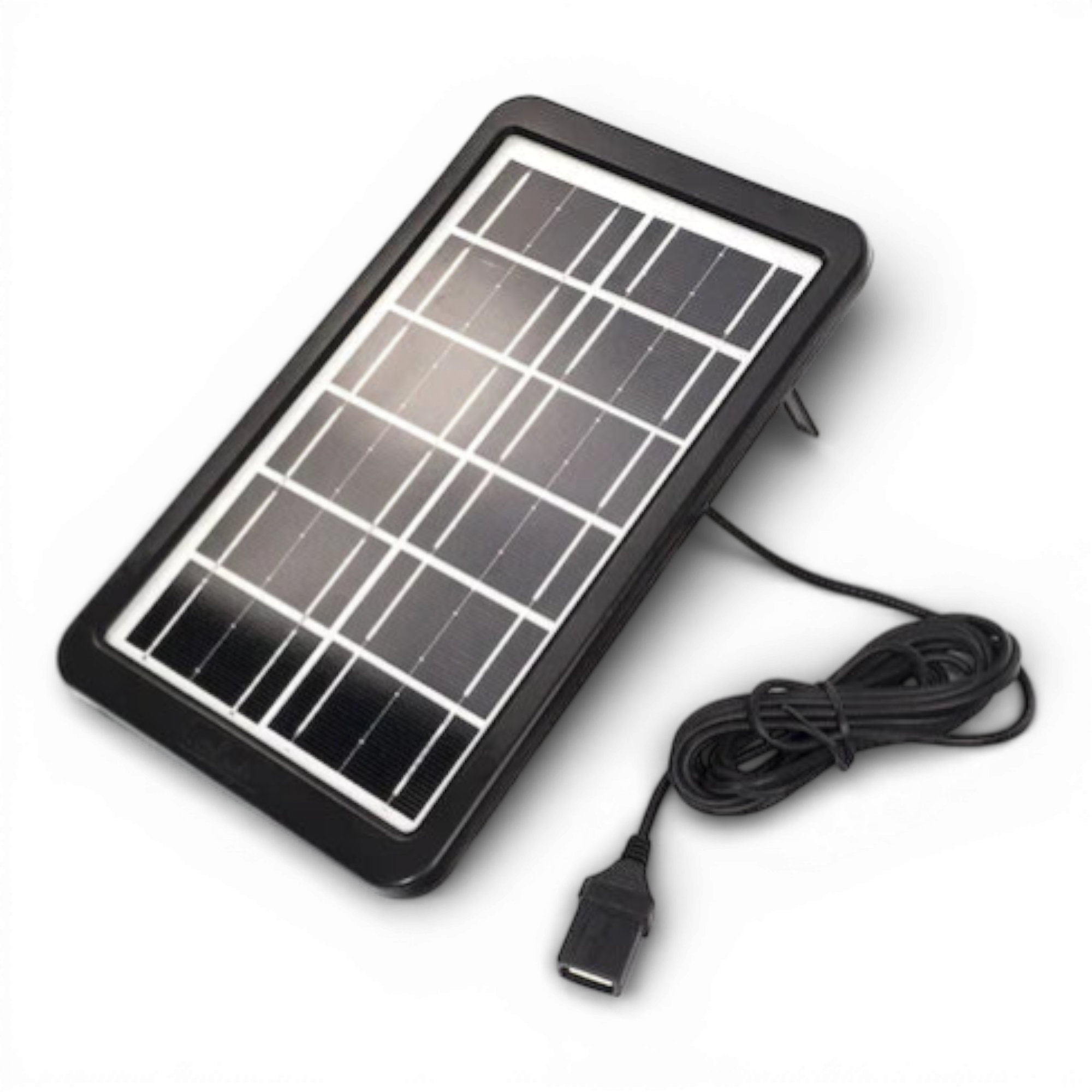 Panou Solar Portabil, Putere 3W, Tensiune 6V, IP67, Cablu cu Mufe 5 in 1, Negru