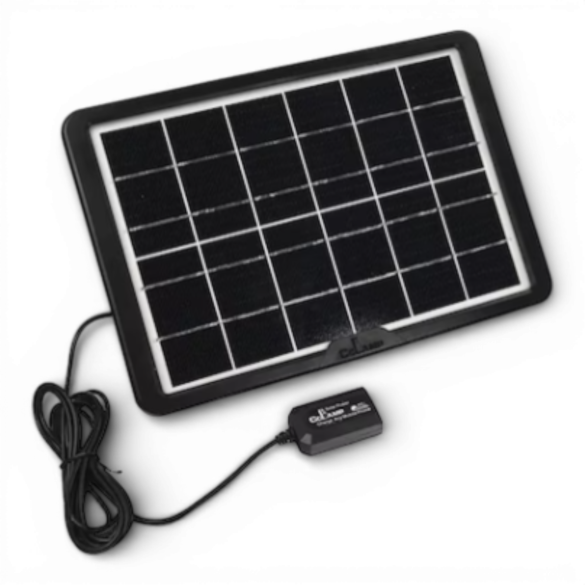 Panou Solar Portabil, Putere 8W, Tensiune 6V, IP65, Cablu cu Mufe 5 in 1, Negru