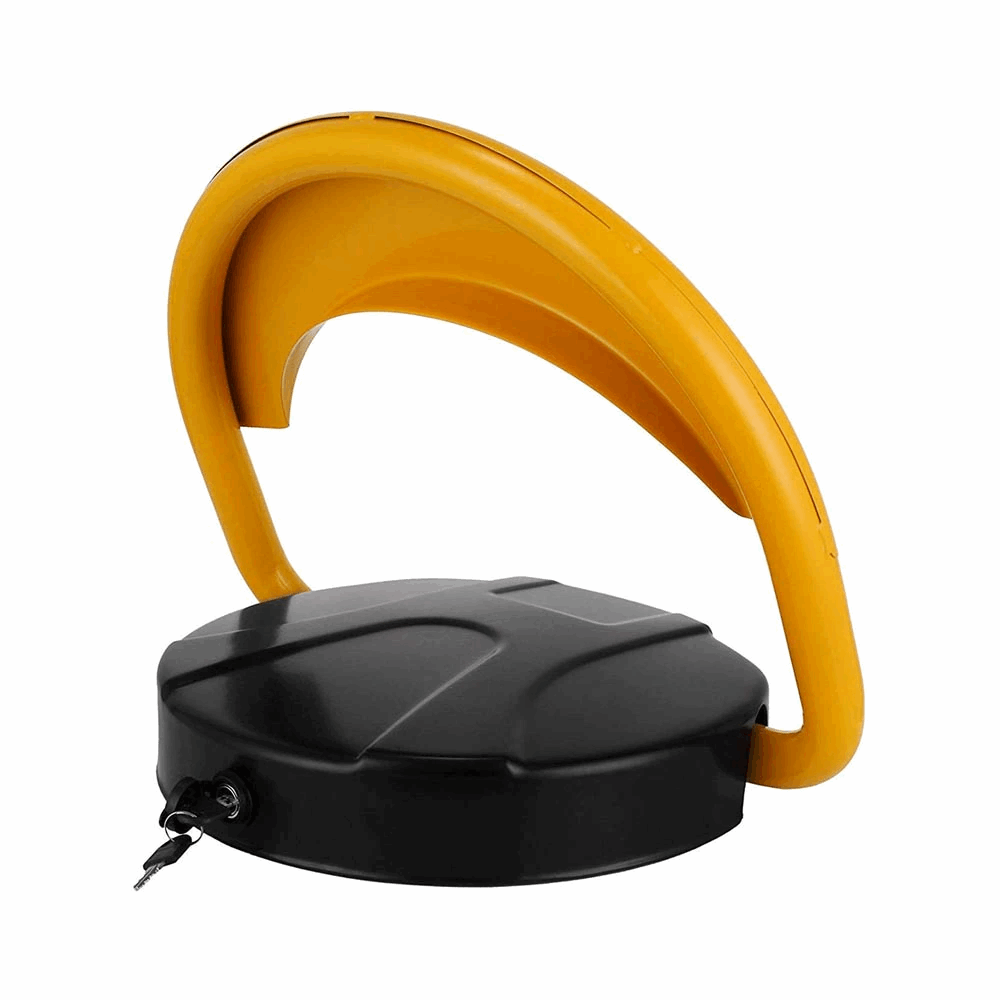 Blocator loc parcare automat, cu 2 telecomenzi si alarma, suporta 2 tone, Galben/Negru, rezistent intemperii - SHAM - Eleganta autentica, Inspiratie modena.