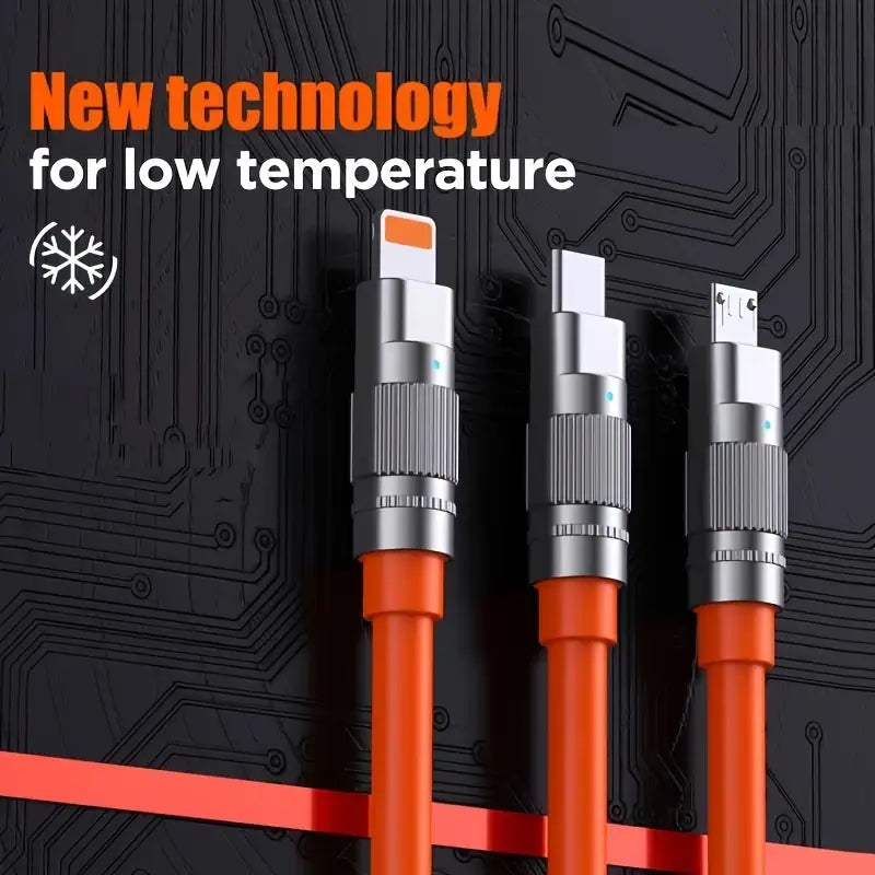 Cablu Cauciuc 1m încărcător rapid, tip C to tip C - CA8795 100W  portocaliu