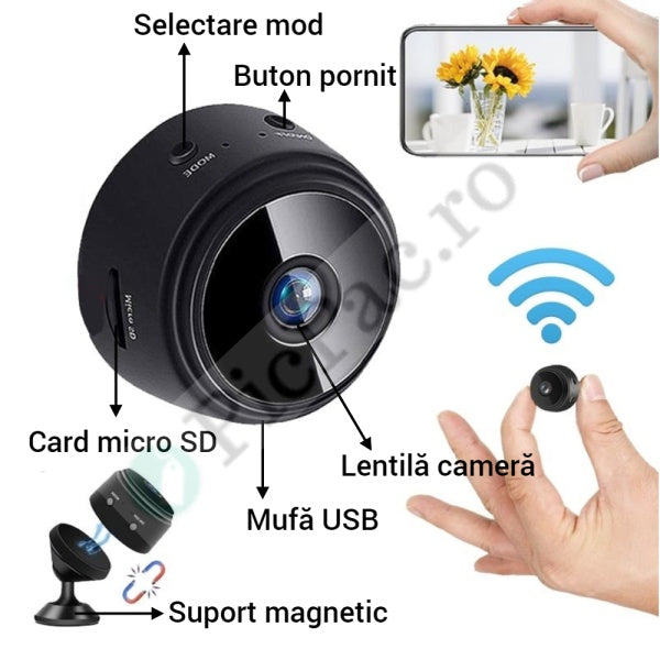 Set de 4 Camere de Supraveghere Wireless WiFi A9 Full HD 1080p