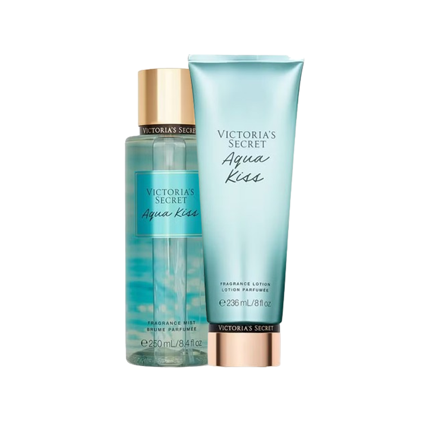 Set Victoria's Secret Spray de corp 250ml+ Lotiune de corp 236ml, Aqua Kiss - sham.ro