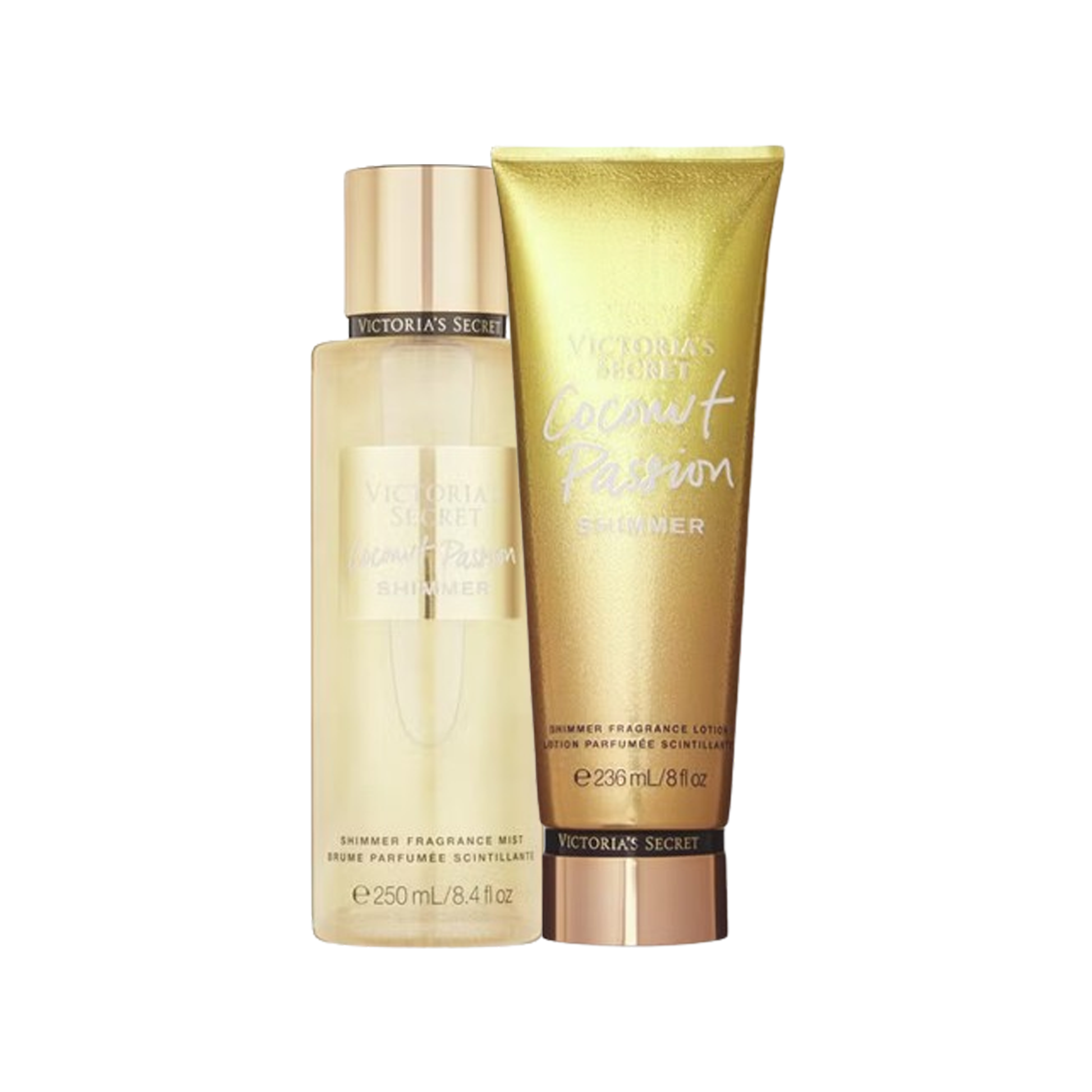 Set Victoria's Secret Spray de corp 250ml+ Lotiune de corp 236ml, Coconut Passion Shimmer - sham.ro