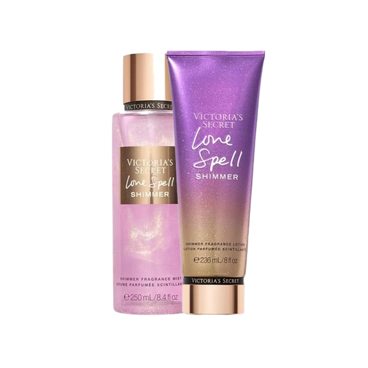 Set Victoria's Secret Spray de corp 250ml+ Lotiune de corp 236ml, Love Spell Shimmer - sham.ro