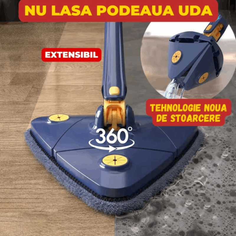 Mop cu cap triunghiular, reglabil, rotire 360 grade