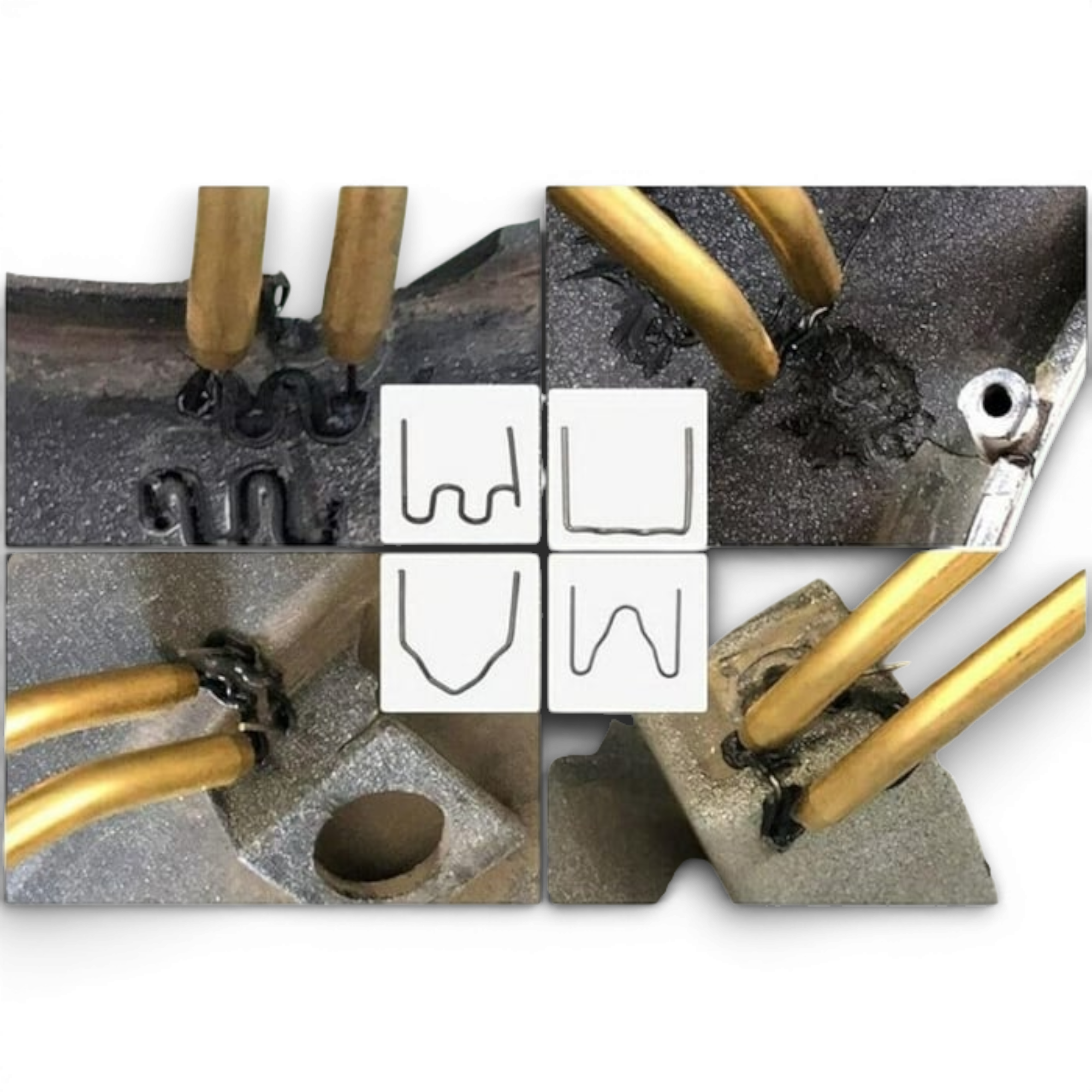 Set pistol si capse AEIDEN ® pentru lipit plastic, sudat plastic, repararea fisurilor din plastic, 200 capse si geanta transport incluse, putere 50W, Rosu