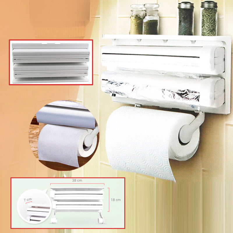 Dispenser triplu de bucatarie pentru hartie, folie aluminiu si folie stretch - SHAM - Eleganta autentica, Inspiratie modena.