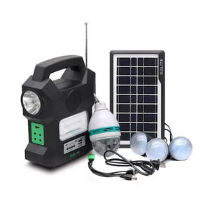 Kit Solar Portabil GDLITE GD-1000A, Panou Solar, USB, Bluetooth, Radio FM, MP3, Lanterna LED, 4 Becuri Incluse, Alimentare 220V - SHAM - Eleganta autentica, Inspiratie modena.