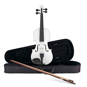 Vioara Clasica 4/4 Alb Perlat Pentru Incepatori si Adulti, Arcus, Sacaz, Contrabarbie, Geanta Transport - SHAM - Eleganta autentica, Inspiratie modena.