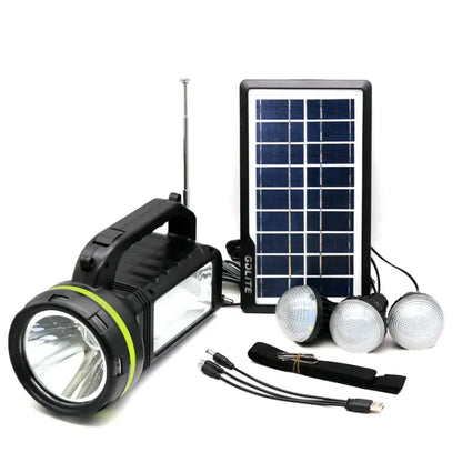 Kit Solar Portabil GDLite GD-2000A, Panou solar, USB, Bluetooth, Radio FM, MP3, Lanterna LED, 3 Becuri Incluse, Incarcare telefonica, Alimentare 220V - SHAM - Eleganta autentica, Inspiratie m