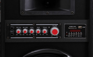 Set Boxe Active Profesionale 2308sm 600W, 95cm Inaltime, 4 Difuzoare 25CM, Bass Foarte Puternic, Karaoke, Conexiune Bluetooth, USB, RadioFM, Ecran LCD, Cadou Microfon Profesional si Telecoman