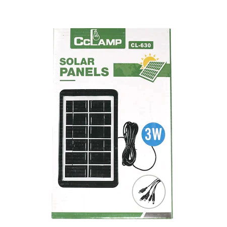 Panou Solar Portabil, Putere 3W, Tensiune 6V, IP67, Cablu cu Mufe 5 in 1, Negru - SHAM - Eleganta autentica, Inspiratie modena.