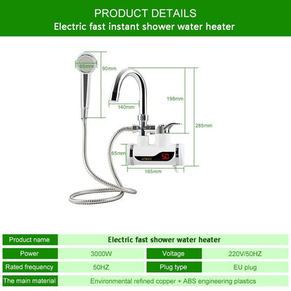 Robinet Electric pentru Apa Calda, Instant Heater cu Sistem de Dus Inclus, 3000W / Cu Prindere pe Perete - SHAM - Eleganta autentica, Inspiratie modena.