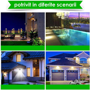Set x4 Lampi solare LED cu 4 cadrane 100 leduri senzor de miscare si lumina unghi larg 270 gr - SHAM - Eleganta autentica, Inspiratie modena.