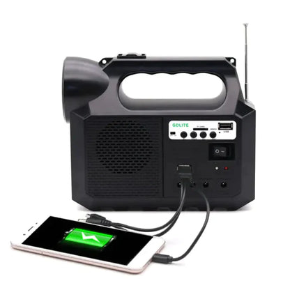 Kit Solar Portabil GDLite GD-8017M, Panou solar, USB, Bluetooth, Radio FM, MP3, Lanterna LED, 3 Becuri Incluse, Incarcare telefonica - SHAM - Eleganta autentica, Inspiratie modena.