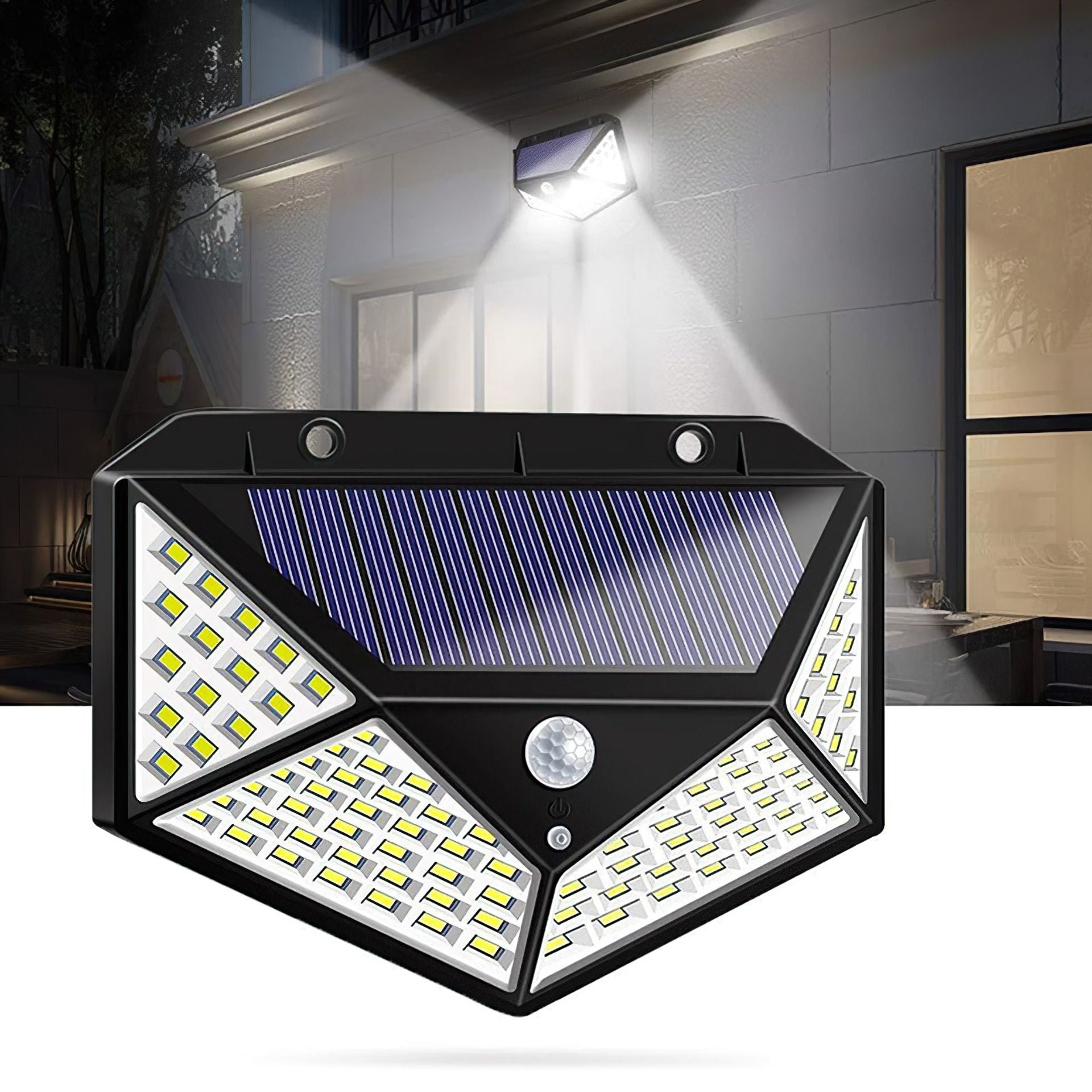 Set 10x Lampa 100 LED cu panou solar, senzor de miscare - SHAM - Eleganta autentica, Inspiratie modena.