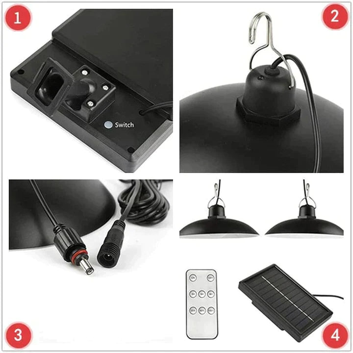 Set panou solar cu 2 becuri LED cu aplica, telecomanda, 50W - SHAM - Eleganta autentica, Inspiratie modena.