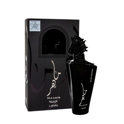 Apa de Parfum Maahir Black Edition, Lattafa, Barbati - 100ml - SHAM - Eleganta autentica, Inspiratie modena.