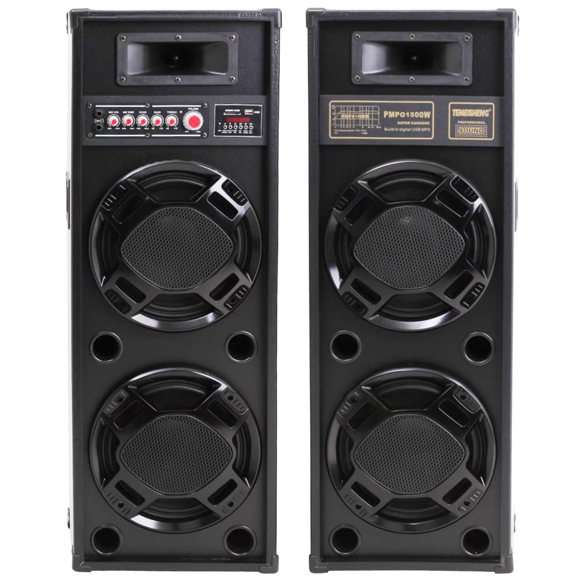 Set Boxe Active Profesionale 2308sm 600W, 95cm Inaltime, 4 Difuzoare 25CM, Bass Foarte Puternic, Karaoke, Conexiune Bluetooth, USB, RadioFM, Ecran LCD, Cadou Microfon Profesional si Telecoman