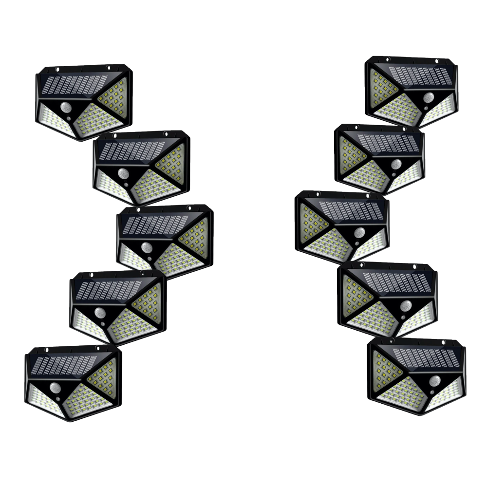 Set 10x Lampa 100 LED cu panou solar, senzor de miscare - SHAM - Eleganta autentica, Inspiratie modena.