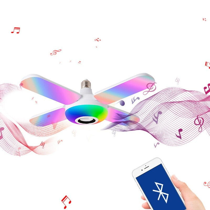 Bec cu patru brate, lumina multicolora, functie muzicala prin bluetooth si cu telecomanda inclusa - SHAM - Eleganta autentica, Inspiratie modena.